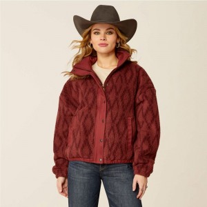 Tonal Port Print Ariat Sherpa Blocked Jacket | 09HSEWLBA