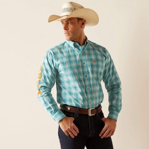 Turquoise Ariat Pro Series Team Vincent Classic Fit Shirt | 26XFYPIRT