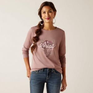 Twilight Mauve Ariat Fawna T-Shirt | 98NLWGAOH