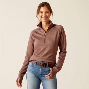 Twilight Mauve Ariat Tek Team 1/2 Zip Sweatshirt | 17BZVPSWK