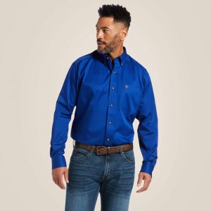 Ultramarine Ariat Solid Twill Classic Fit Shirt | 04WYZXVNJ