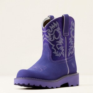 Violet Suede/Purple Metallic Ariat Fatbaby Western Boot | 51QEXUTMK