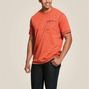 Volcanic Heather Ariat Rebar Workman T-Shirt | 46MDYROIL