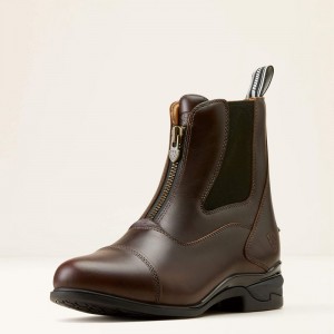 Waxed Chocolate Ariat Devon Zip Paddock Boot | 63CTMLXZP