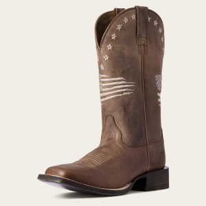 Weathered Tan Ariat Circuit Patriot Western Boot | 23PFIZJKH