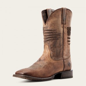 Weathered Tan Ariat Circuit Patriot Western Boot | 04UQZEXPL