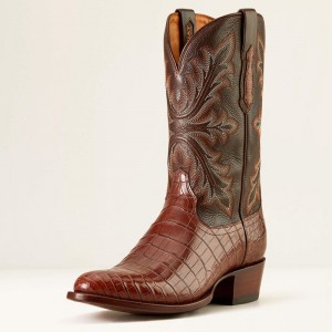 Whiskey Nile Croc/Rustic Tobacco Ariat Bench Made James Western Boot | 35ADVBIYM