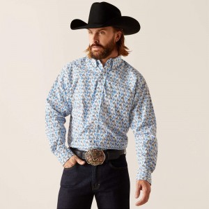 White Ariat Peerce Classic Fit Shirt | 92UCOKBEW