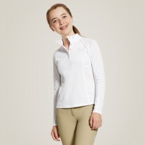 White Ariat Sunstopper 2.0 Show Shirt | 50DOFWABI