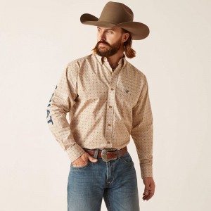 White Ariat Team Conrad Classic Fit Shirt | 25DIYVNRZ