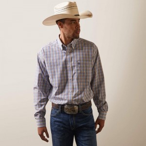 White Ariat Wrinkle Free Arther Classic Fit Shirt | 03OVGBRUS