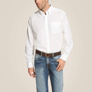 White Ariat Wrinkle Free Solid Shirt | 07KPGRSME