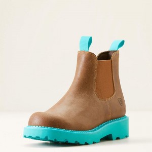 Wicker/Turquoise Ariat Fatbaby Chelsea Western Boot | 91CJSXTPH