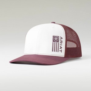 Wine Ariat Flag Cap | 73UWHNKAS