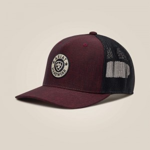 Wine Ariat Round Logo Patch Cap | 48BSMXOCL