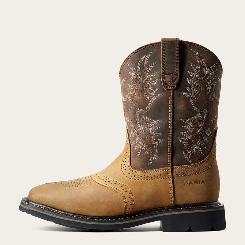 Aged Bark Ariat Sierra Wide Square Toe Work Boot | 84EZPXITQ