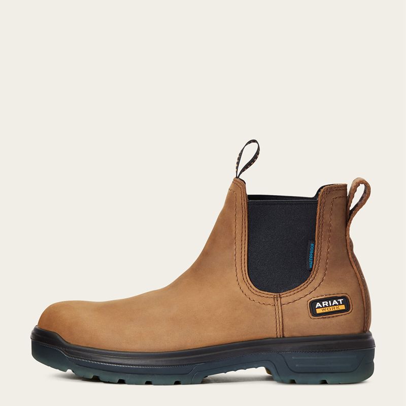 Aged Bark Ariat Turbo Chelsea Waterproof Work Boot | 90EBVNCZJ