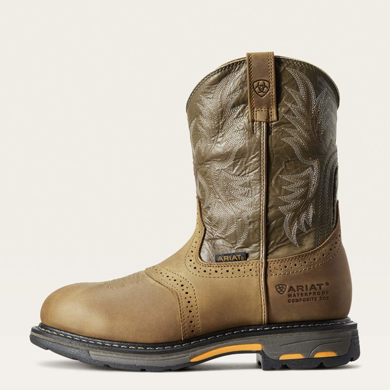 Aged Bark Ariat Workhog Waterproof Composite Toe Work Boot | 74FBIEZNL