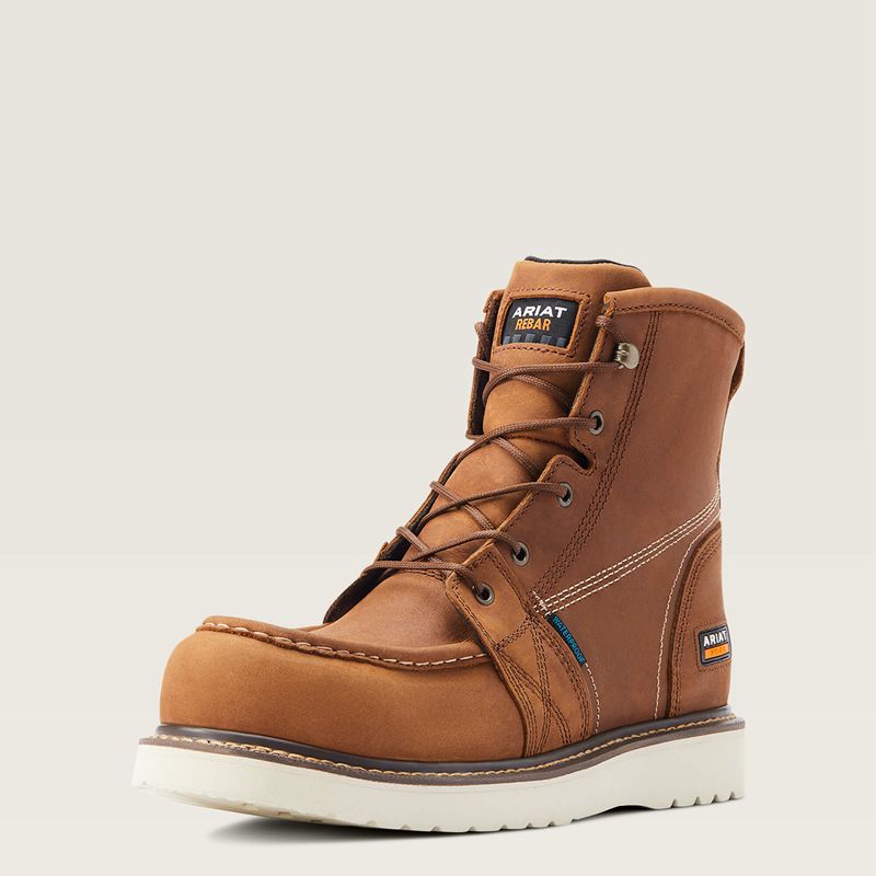 Aged Honey Ariat Rebar Wedge Moc Toe 6\