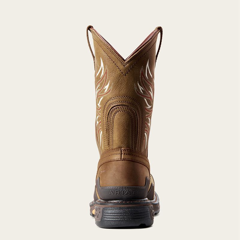 Alamo Brown Ariat Overdrive Wide Square Toe Composite Toe Work Boot | 05VSMRKJI