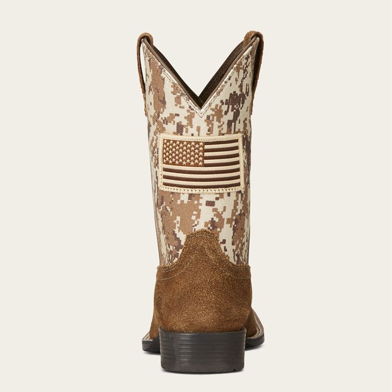 Antique Mocha/ Sand Camo Print Ariat Bk Patriot Western Boot | 79GPZBFDJ