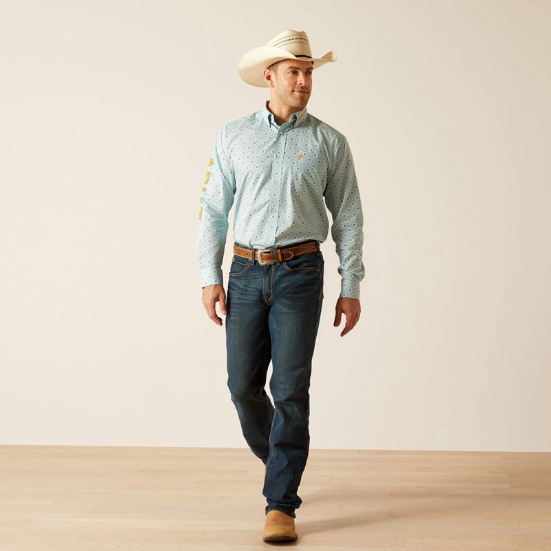 Aqua Ariat Team Colton Classic Fit Shirt | 05HLMBXJS