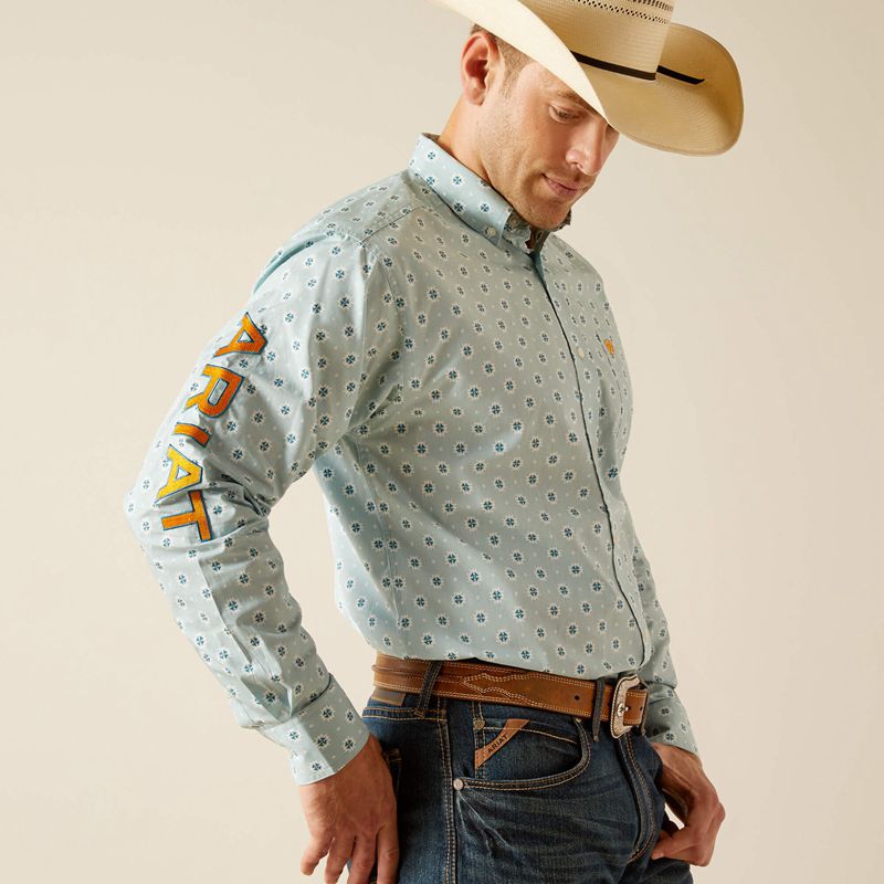 Aqua Ariat Team Colton Classic Fit Shirt | 05HLMBXJS