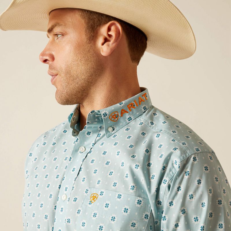 Aqua Ariat Team Colton Classic Fit Shirt | 05HLMBXJS