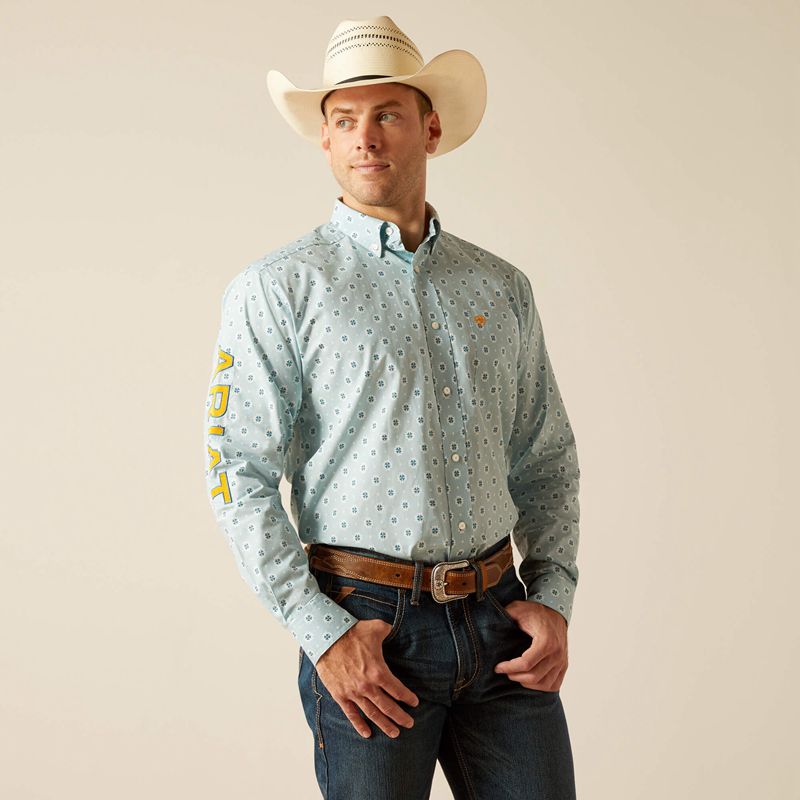 Aqua Ariat Team Colton Classic Fit Shirt | 05HLMBXJS