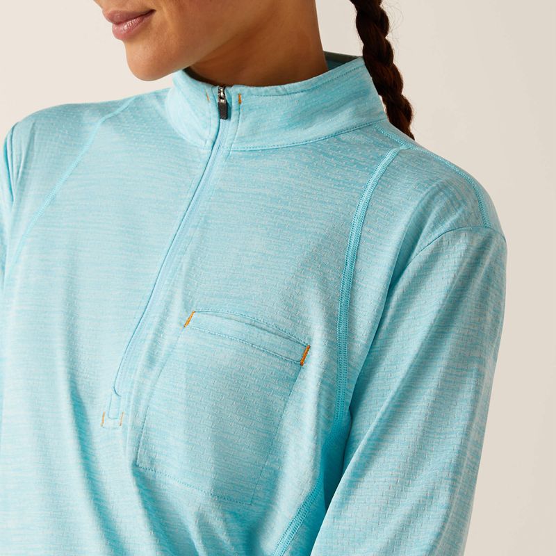 Arctic Blue Ariat Rebar Evolution 1/2 Zip Top | 95HLATWMU