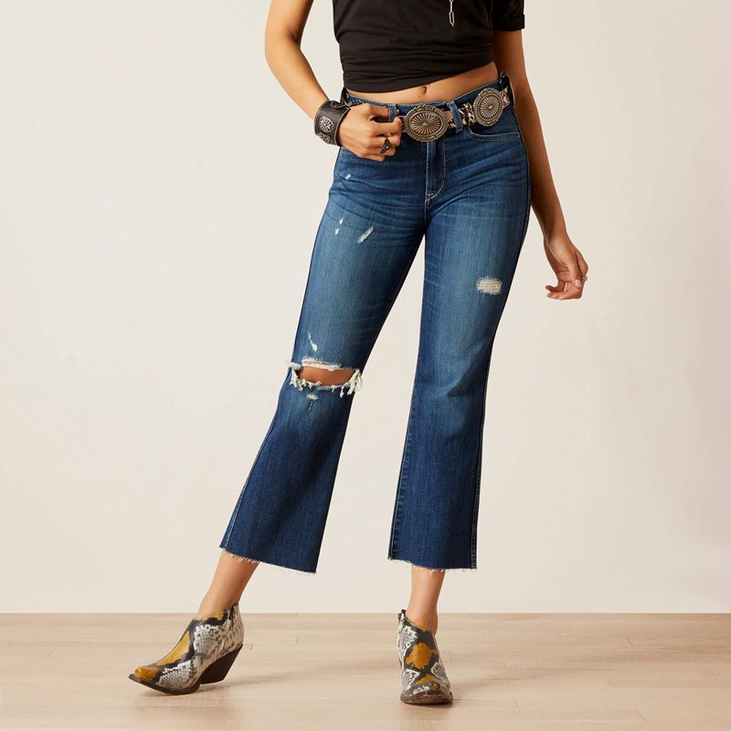 Athena Ariat High Rise Caroly Flare Crop Jean | 79WMNKRST