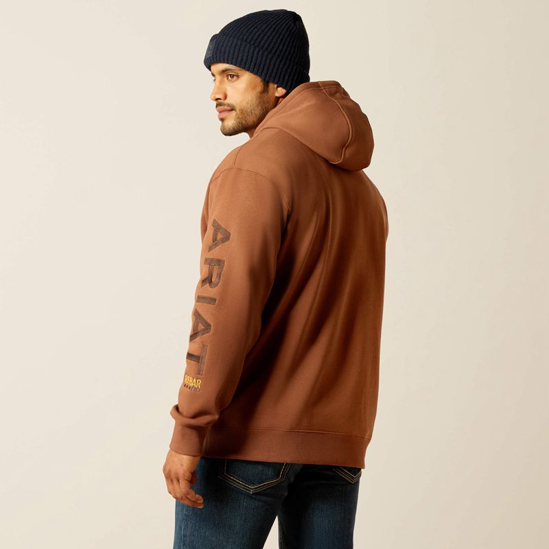 Aztec/Coffee Bean Ariat Rebar Graphic Hoodie | 27IANZUYL