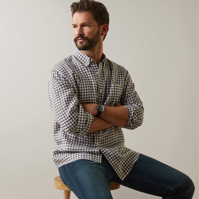 Banyan Bark Check Ariat Sonoma Shirt | 97GFNRVKT