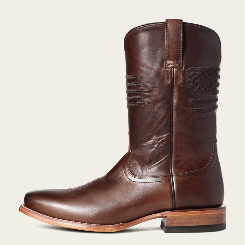 Bar Top Brown Ariat Circuit Patriot Square Toe Western Boot | 25YBPDMXU