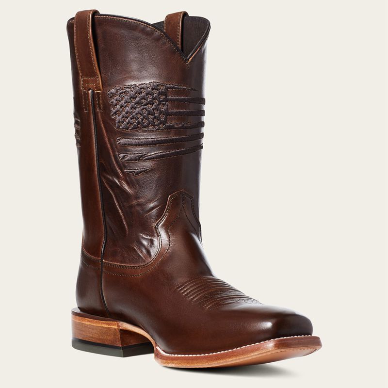 Bar Top Brown Ariat Circuit Patriot Square Toe Western Boot | 25YBPDMXU