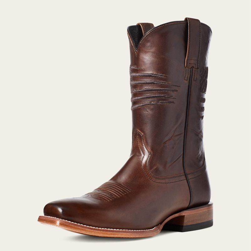 Bar Top Brown Ariat Circuit Patriot Square Toe Western Boot | 25YBPDMXU