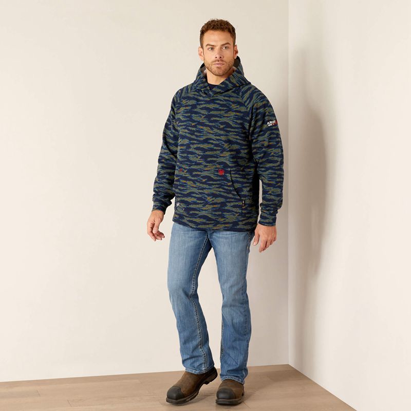 Baritone Blue Camo Ariat Fr Smoke Hoodie | 37JBUGMOR