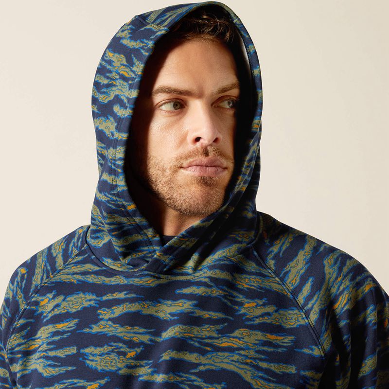 Baritone Blue Camo Ariat Fr Smoke Hoodie | 37JBUGMOR