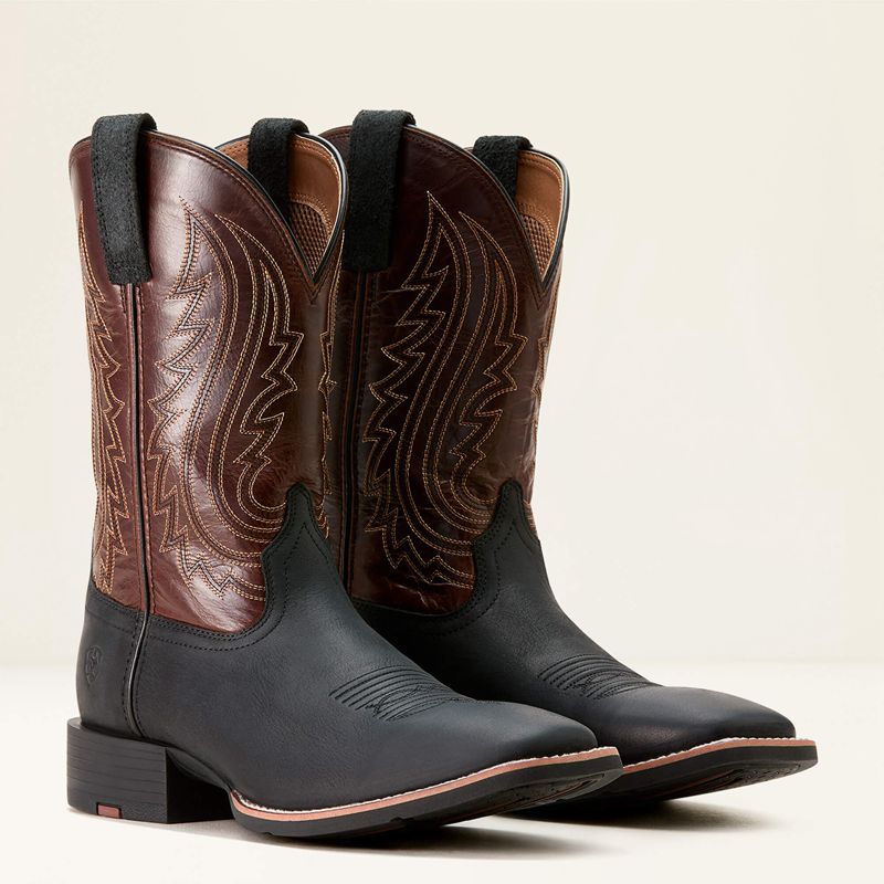 Basic Black/Mahogany Ariat Sport Big Country Cowboy Boot | 05XAMYLHR