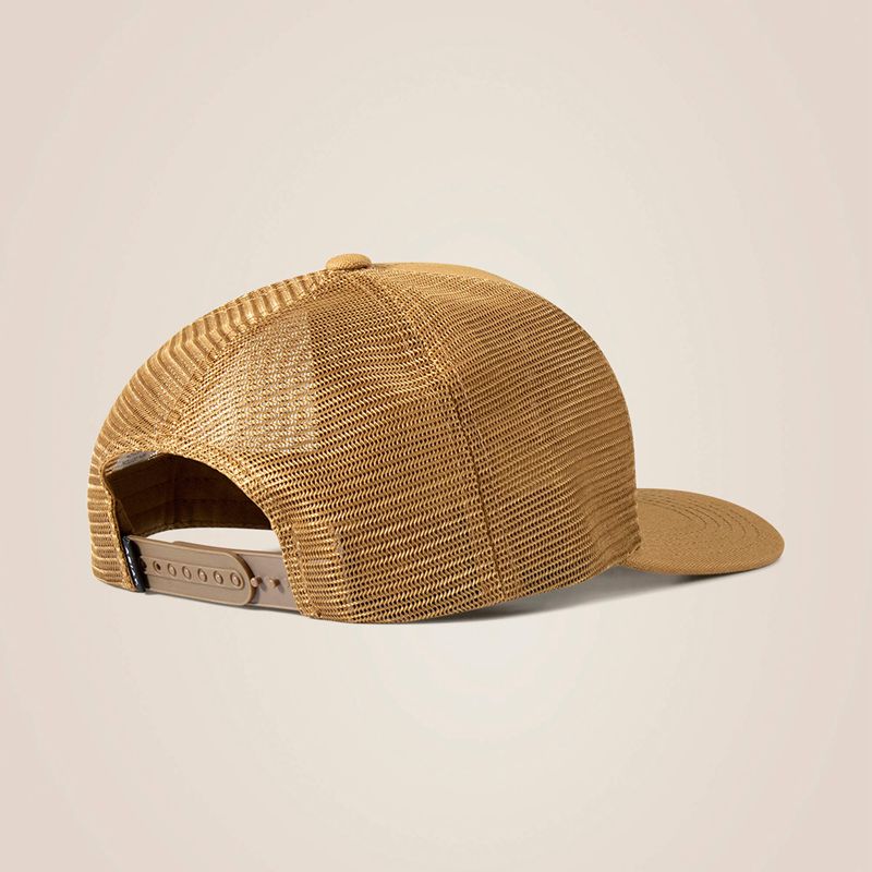 Beige/Khaki Ariat Aztec Logo Patch Cap | 23FXJDZBQ