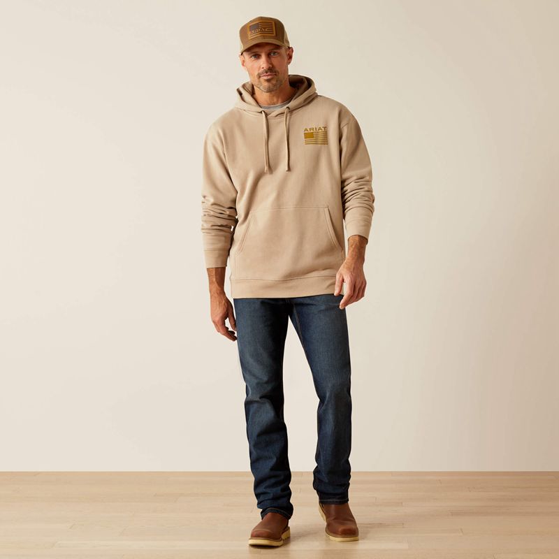 Beige Ariat Camo Hex Hoodie | 30DQASMCX