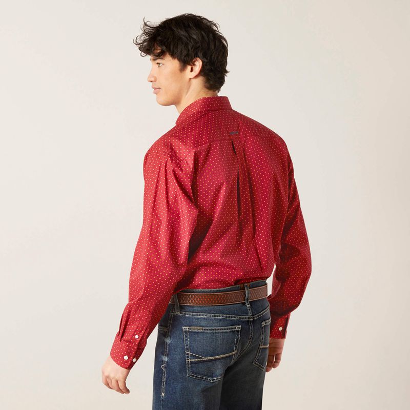 Biking Red Ariat Wrinkle Free Kaisen Classic Fit Shirt | 96AWLOQZG