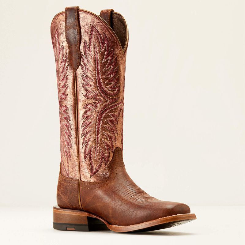 Bite The Dust Brown/Desert Sunrise Ariat Frontier Calamity Jane Western Boot | 36LRDNOKX