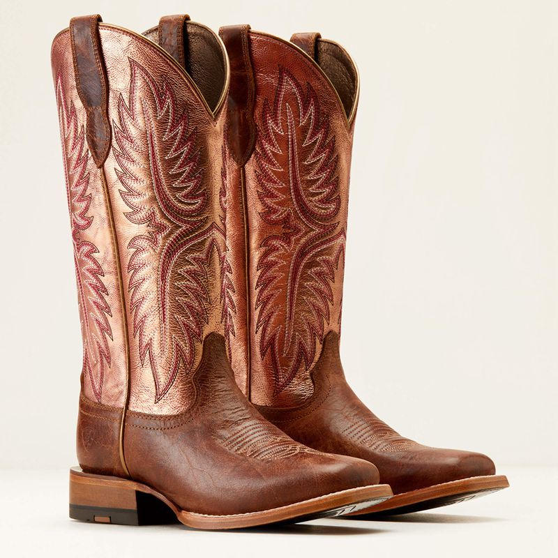 Bite The Dust Brown/Desert Sunrise Ariat Frontier Calamity Jane Western Boot | 36LRDNOKX