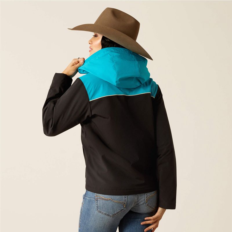 Black/Capri Breeze Ariat Pioneer Stretchshell Jacket | 39DLKUOFY