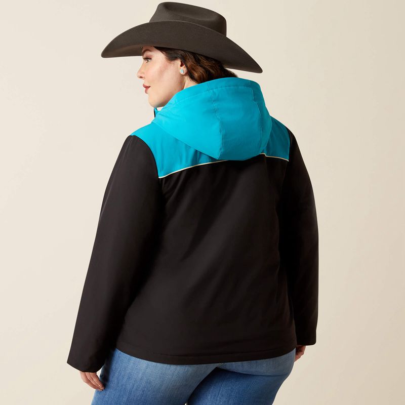 Black/Capri Breeze Ariat Pioneer Stretchshell Jacket | 39DLKUOFY