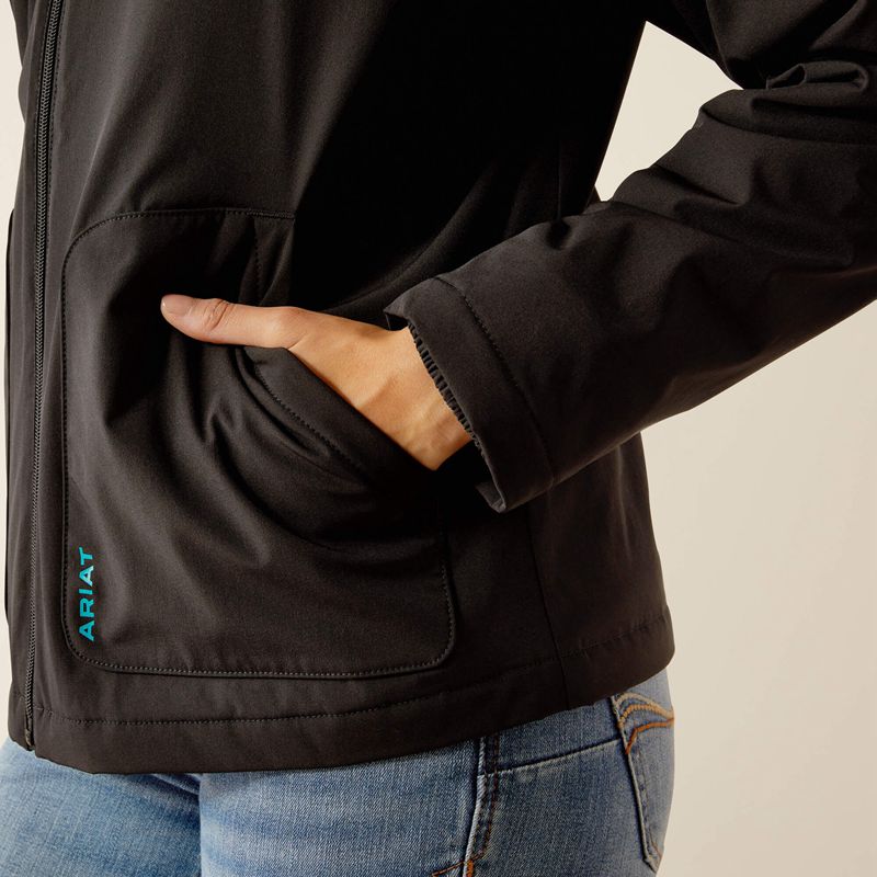 Black/Capri Breeze Ariat Pioneer Stretchshell Jacket | 39DLKUOFY