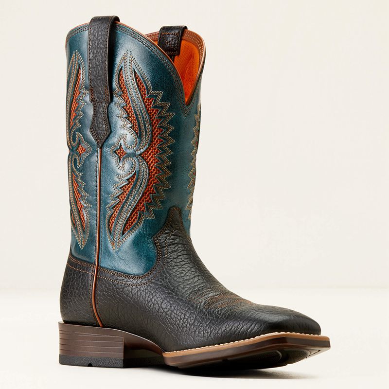 Black/Dark Teal Ariat Rowder Venttek 360° Cowboy Boot | 23HXMKDET