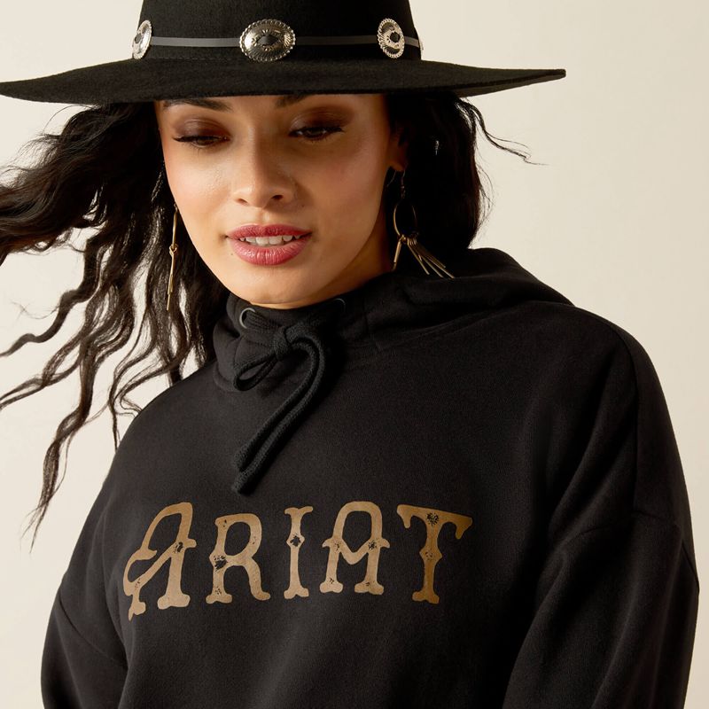 Black/Leopard Ariat Essential Hoodie | 69INDGHVT