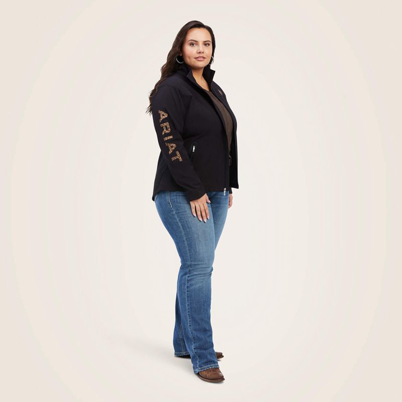 Black/Leopard Ariat New Team Softshell Jacket | 92IPFOUWA